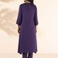 trueBrowns Purple Viscose Dobby Slit Kurta Pant Set | Swadesiicart