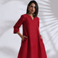 trueBrowns Maroon Slub Kurta Co-ord Set - Swadesiicart