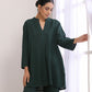 trueBrowns Dark Green Dobby Relaxed Fit Co-Ord Set - Swadesiicart