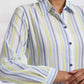 trueBrowns White Cotton Multi Stripe Shirt Kurta Set | Swadesiicart