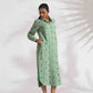 trueBrowns Green Cotton Embroidered Shirt Dress | Swadesiicart