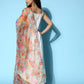 InWeave Women's White Strappy Orgranza Border Kurta Set With Dupatta - Swadesiicart