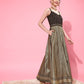 Ahalyaa Chevron Printed Maxi Ethnic Dress | Swadesiicart