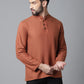 Even Apparels Rust Pure Cotton Kurta With Band Collar | Swadesiicart