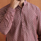 trueBrowns Men's Purple Cotton Dobby Kurta | Swadesiicart