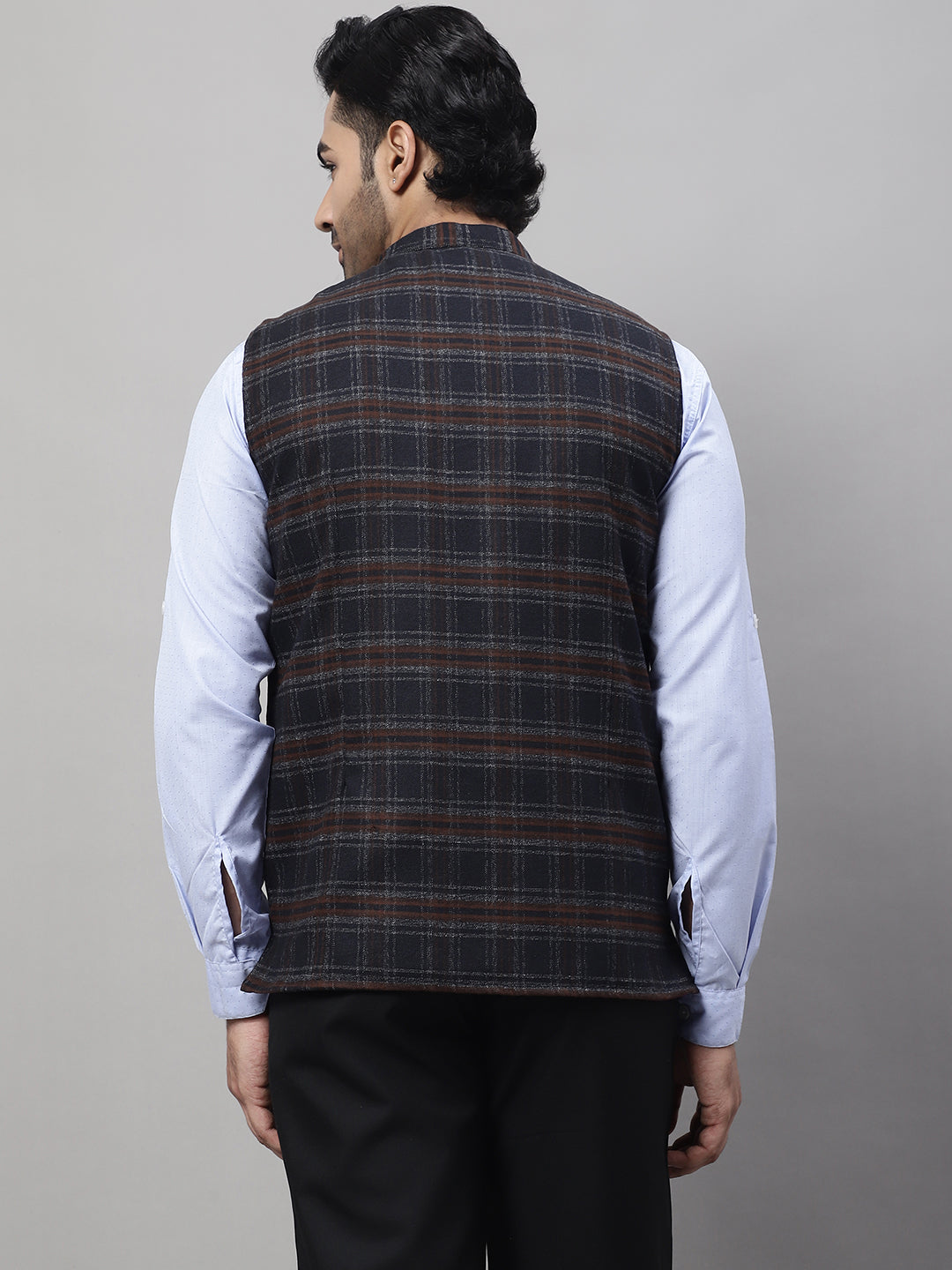 Even Apparels Men's Black Nehru Jacket With Welt Pockets | Swadesiicart