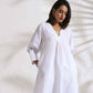 trueBrowns White Slub Kurta Set | Swadesiicart