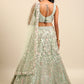 House of Panchhi Sea green Net Multi Sequins with heavy Zarkan embroidery Lehenga choli & Dupatta | Swadesiicart