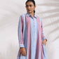 trueBrowns Blue Cotton Stripe Flared Shirt Dress | Swadesiicart