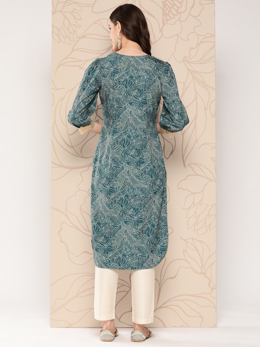 Ahalyaa Women Floral Printed Gotta Patti Crepe Kurta | Swadesiicart