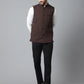 Even Apparels Men's Brown Nehru Jacket With Welt Pockets | Swadesiicart