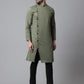 Even Apparels Green Sherwani Kurta With Asymetrical Cut | Swadesiicart
