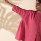 trueBrowns Pink Cotton Dobby Oversized Co-ord Set - Swadesiicart