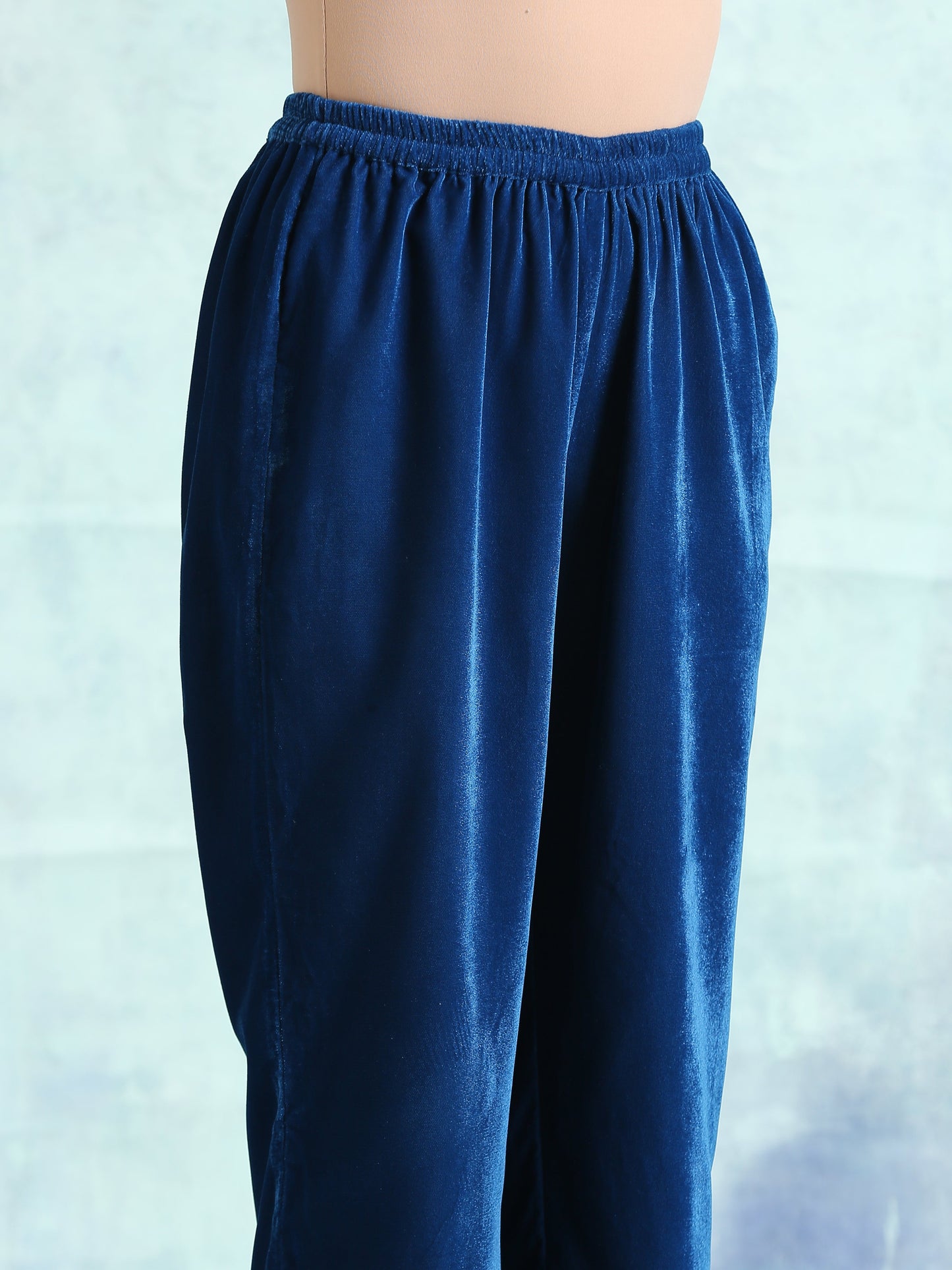 trueBrowns Blue Velvet Pant | Swadesiicart