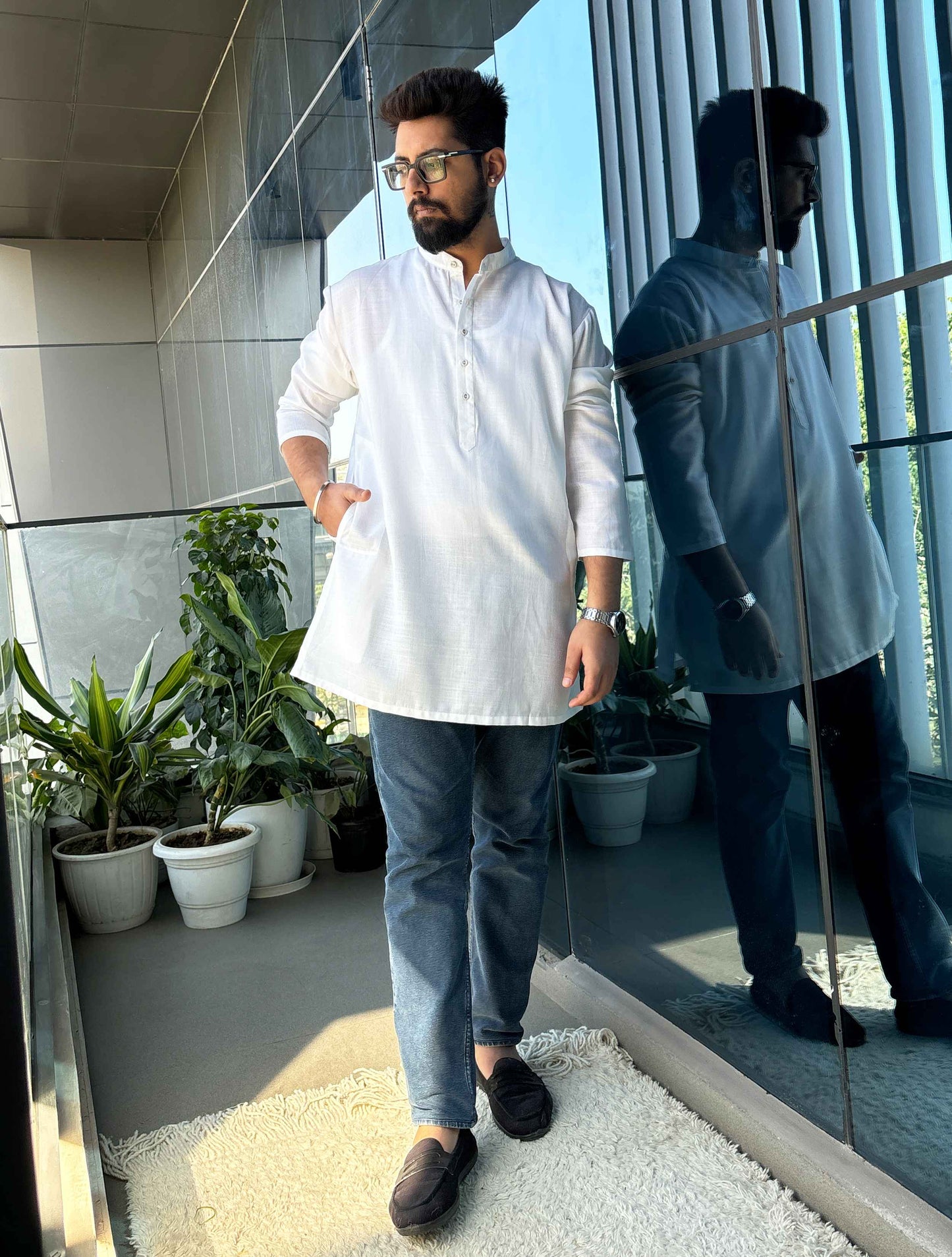 trueBrowns White Unisex Freesize Kurta | Swadesiicart