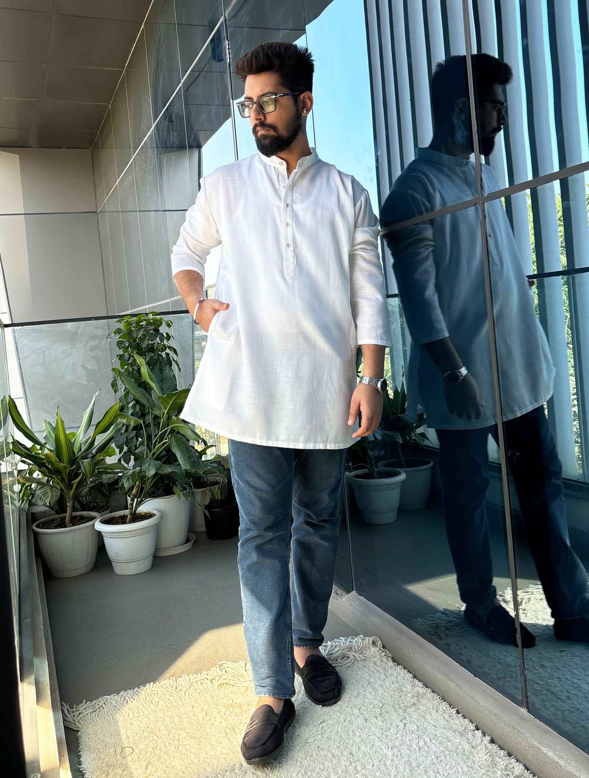 trueBrowns White Unisex Freesize Kurta | Swadesiicart