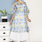 InWeave Women's Cream Strappy With Blue Floral Print Cape - Swadesiicart