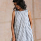 trueBrowns Multi Grey On Grey Ikat Print Cotton High-Low Co-Ord Set - Swadesiicart