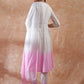 InWeave Women's White Lurex Pink Dye Patch Gota Anarkali Kurta Set W Dupatta - Swadesiicart