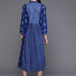 Ahalyaa Floral Print Midi Pure Cotton Ethnic Dress with Lace Inserts Detail | Swadesiicart