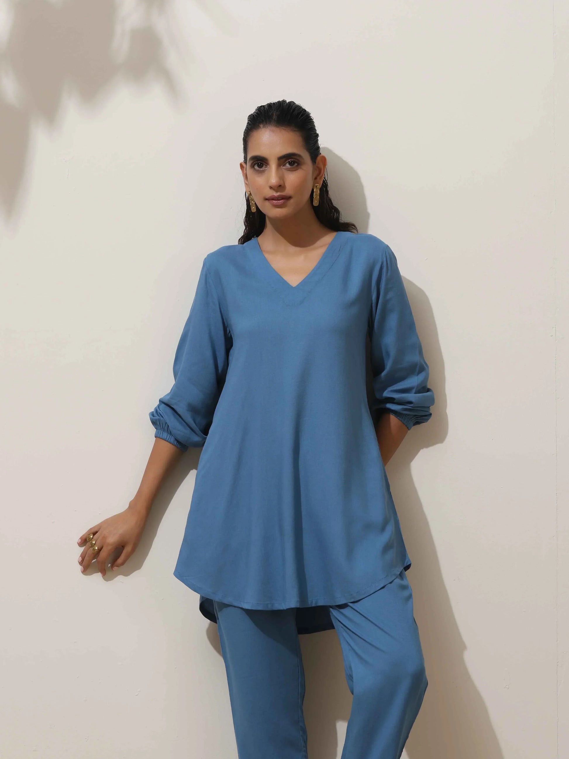 trueBrowns Blue Co-ord Set - Swadesiicart