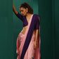trueBrowns Pink Purple Muslin Silk Ready to Wear Saree | Swadesiicart