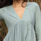 trueBrowns Blue Cotton Tiered Dress | Swadesiicart