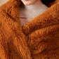 InWeave Women's Carrot Orange Long Faux Fur Cape - Swadesiicart