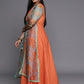Ahalyaa Plus Size V-Neck Maxi Ethnic Dress | Swadesiicart