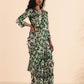 trueBrowns Green Muslin Ikat Ready to Wear Saree | Swadesiicart