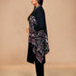 trueBrowns Black Woollen Geometric Kaftan Cape | Swadesiicart