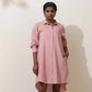 trueBrowns Pink Cotton Linen Dress | Swadesiicart