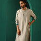 trueBrowns Men's Grey Silk Long Kurta | Swadesiicart