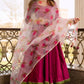 Pomcha Jaipur Magenta Lilly Anarkali Set | Swadesiicart