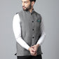 Even Apparels Men's Grey Pure Wool Nehru Jacket | Swadesiicart