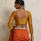 trueBrowns Gold Silk Blouse | Swadesiicart