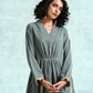 trueBrowns Grey Velvet Lace Kurta Pant Set | Swadesiicart