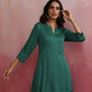 trueBrowns Green Straight Kurta Co-ord Set - Swadesiicart