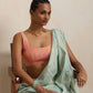 trueBrowns Blue Gold Lurex Ready To Wear Saree | Swadesiicart