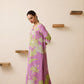 NOZ2TOZ Women's Floral Printed Knee Length V Neck Kurta Set - Swadesiicart