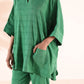 trueBrowns Green Cotton Dobby Oversized Co-ord Set - Swadesiicart
