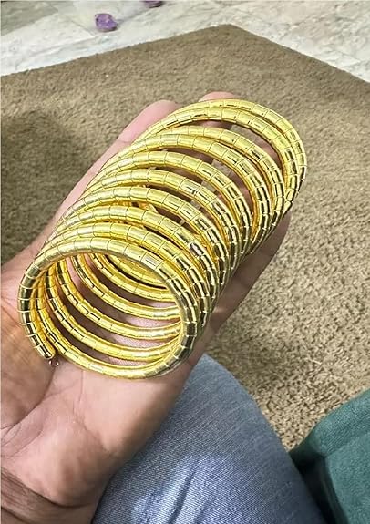 Tehzeeb Creations Women's Golden Viral Spiral Bangle For Girl And Women - Swadesiicart