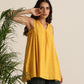 trueBrowns Mustard Cotton Dobby Sleeveless Co-ord Set - Swadesiicart