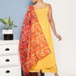InWeave Women's Cassatta Yellow Cr Strappy Set With Rose Print Dupatta - Swadesiicart