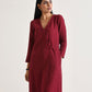 trueBrowns Maroon Angrakha Kurta Set | Swadesiicart