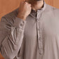 trueBrowns Men's Beige Cotton Short Kurta | Swadesiicart