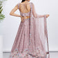 House of Panchhi Lavender Georgette Sequins And Thread Embroidery Lehenga Choli & Dupatta | Swadesiicart