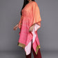 Ahalyaa Plus Size Bandhani Printed Flared Sleeves Gotta Patti Kaftan Kurta | Swadesiicart