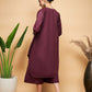 InWeave Women's Wine Solid Flared Kurta Palazzo Set - Swadesiicart