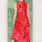 InWeave Women's Red Tie And Die Dress - Swadesiicart